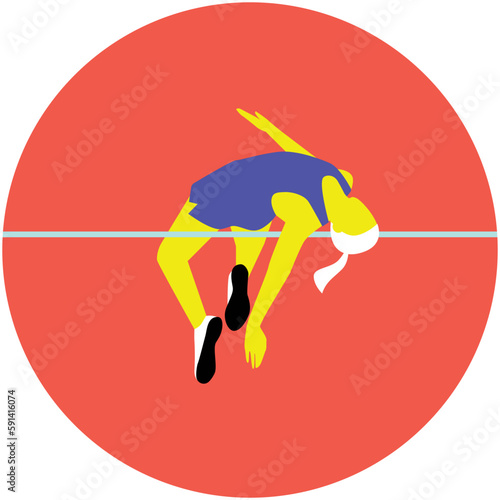 JO- icône, femme athlétisme saut en hauteur