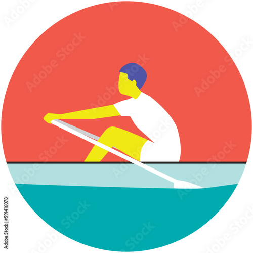 icône, homme aviron