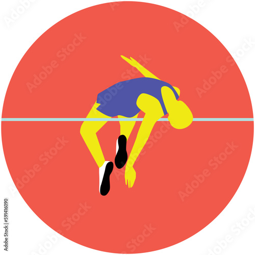 icone homme athlétisme saut en hauteur