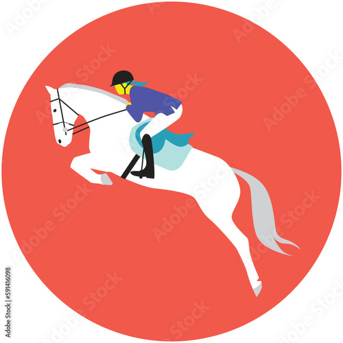 Sports Icône JO paris 2024 femme équitation