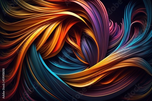 Colored hurricane. Colorful texture swirl background Tornado of melted paint. Generative AI
