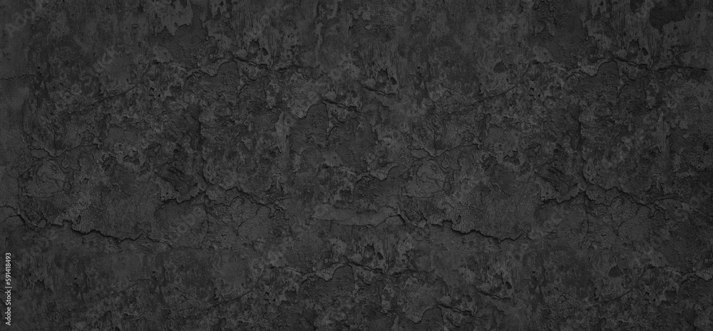 Fototapeta premium aesthetic black plaster or stucco panoramic background