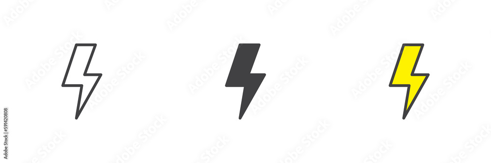 Lightning different style icon set Lightning different style icon set