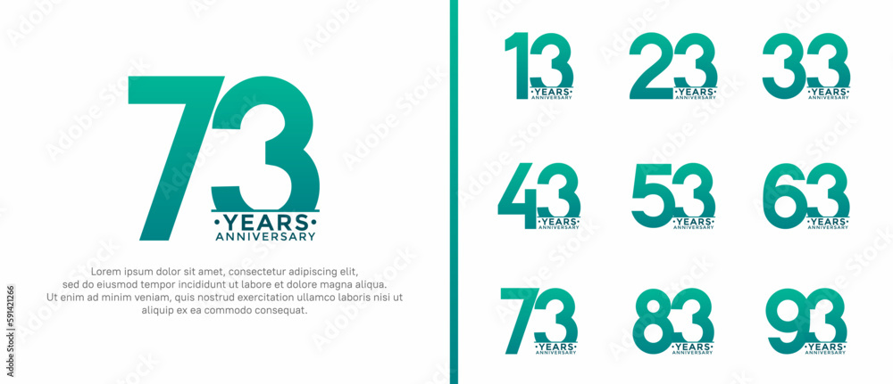 set of anniversary logo style green color on white background for special moment set of anniversary logo style green color on white background for special moment