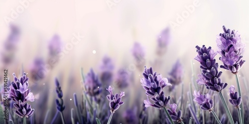 Fragrant Summer lavender background with lots of copy space  generative ai