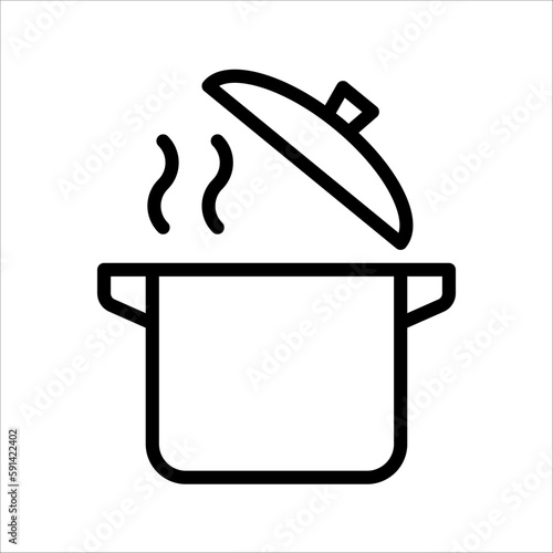 pot icon, pot icon outline style design, vector illustration on white background