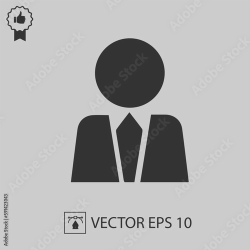 Businessman in suit silhouette. Vector icon eps 10.