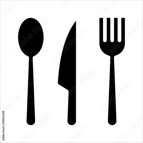 Cutlery icon. Spoon, forks, knife. restaurant business concept, vector illustration on white background