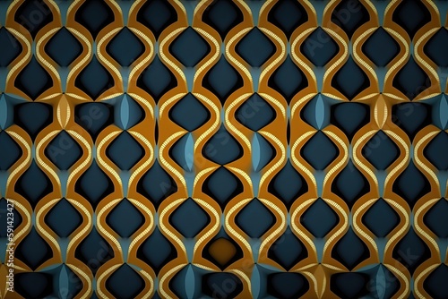 colorful geometric pattern on a wall. Generative AI