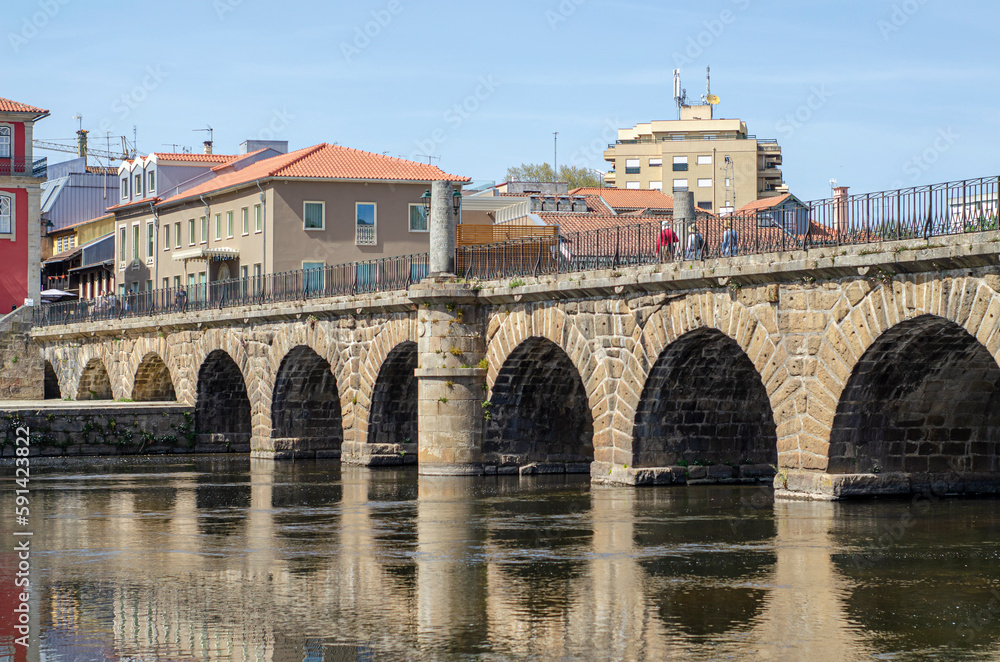 Roman bridge of the city of Chaves, in the North of Portugal