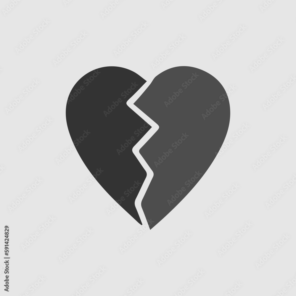 Heart broken vector icon eps 10. Heart broken vector icon eps 10.