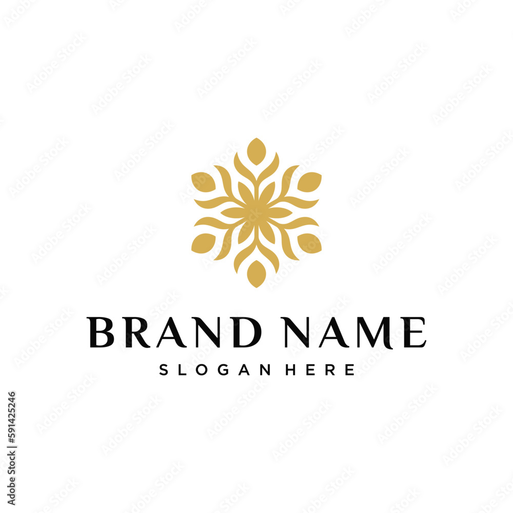 Abstract flower logo design, elegant shape concept Abstract flower logo design, elegant shape concept