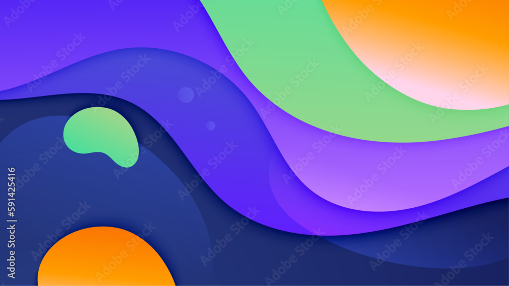Wave abstract papercut style colorful design background Wave abstract papercut style colorful design background