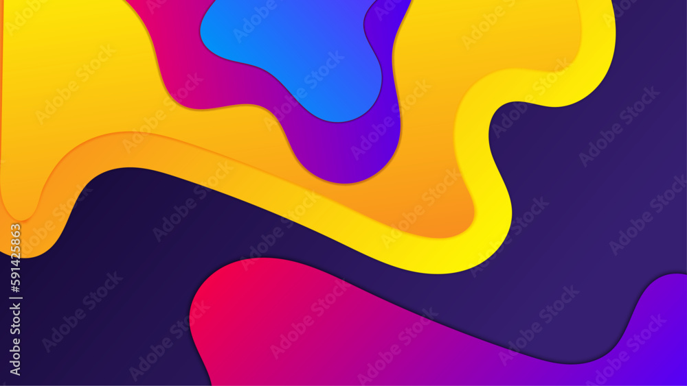 Wave abstract papercut style colorful design background Wave abstract papercut style colorful design background