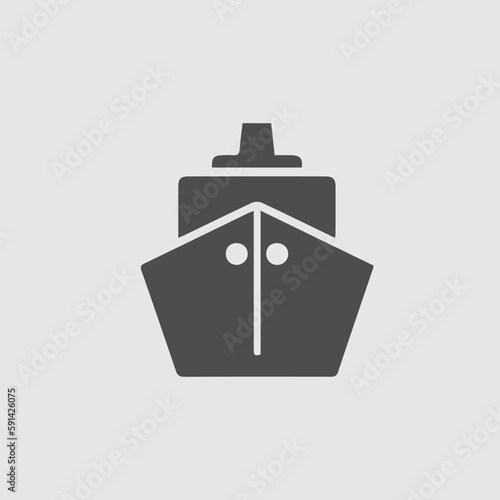 Ship vector icon eps 10. Steamer in front simplepictogram.