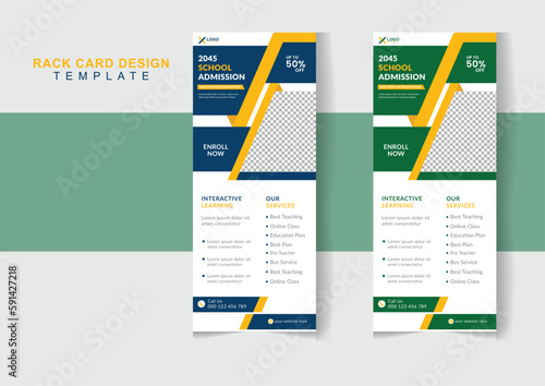 School admission dl flyer or modern rack card admission design template