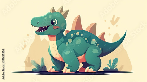 cute dinosaur  Generative AI  AI generated