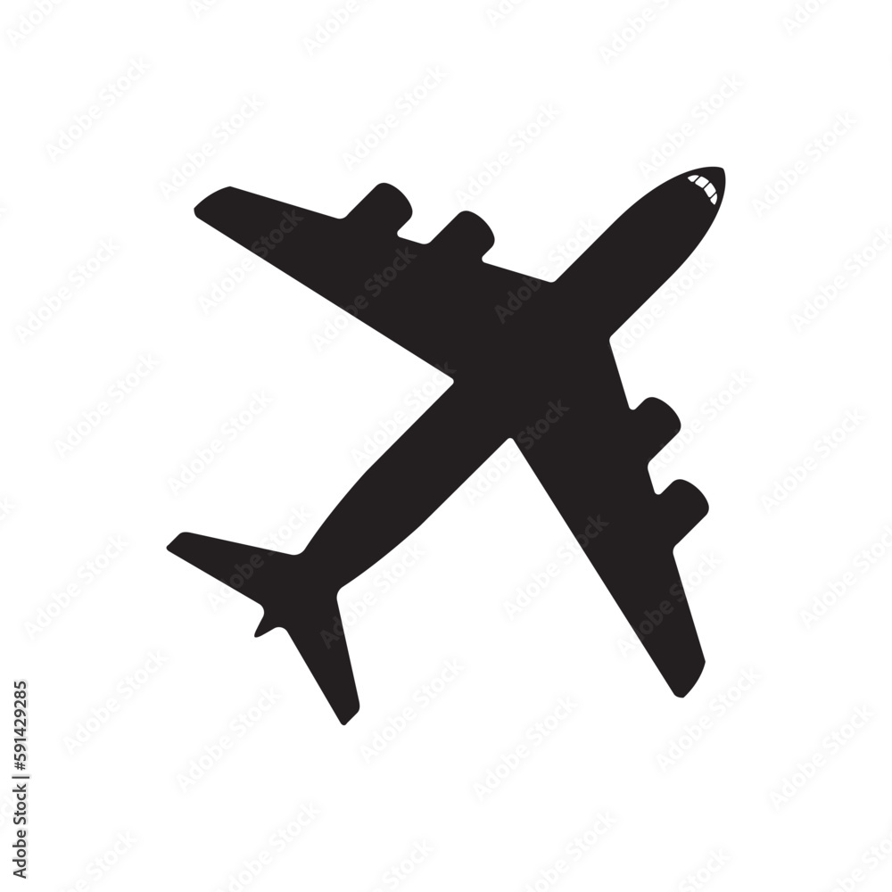 Obraz premium Airplane icon isolated vector illustration, transportation concept.