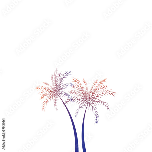 Wallpaper Mural Gradient Palm Tree Torontodigital.ca