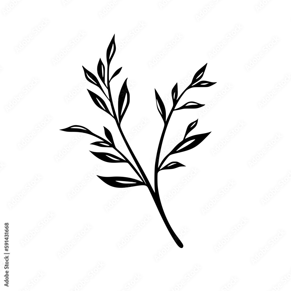 Fototapeta premium Twig vector illustration isolated on transparent background
