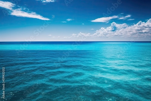 crystal clear lake with turquoise blue water. Generative AI © 2rogan