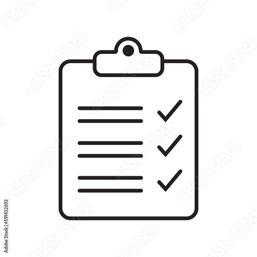 Clipboard and checklist icon. Project management, questionnaire line icon. To do list vector icon for web site and app design.