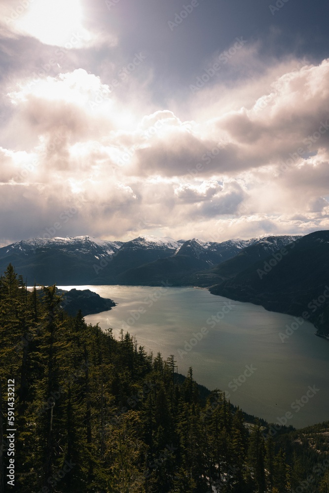 Vertical shot of Howe Sound, British Columbia,Canada