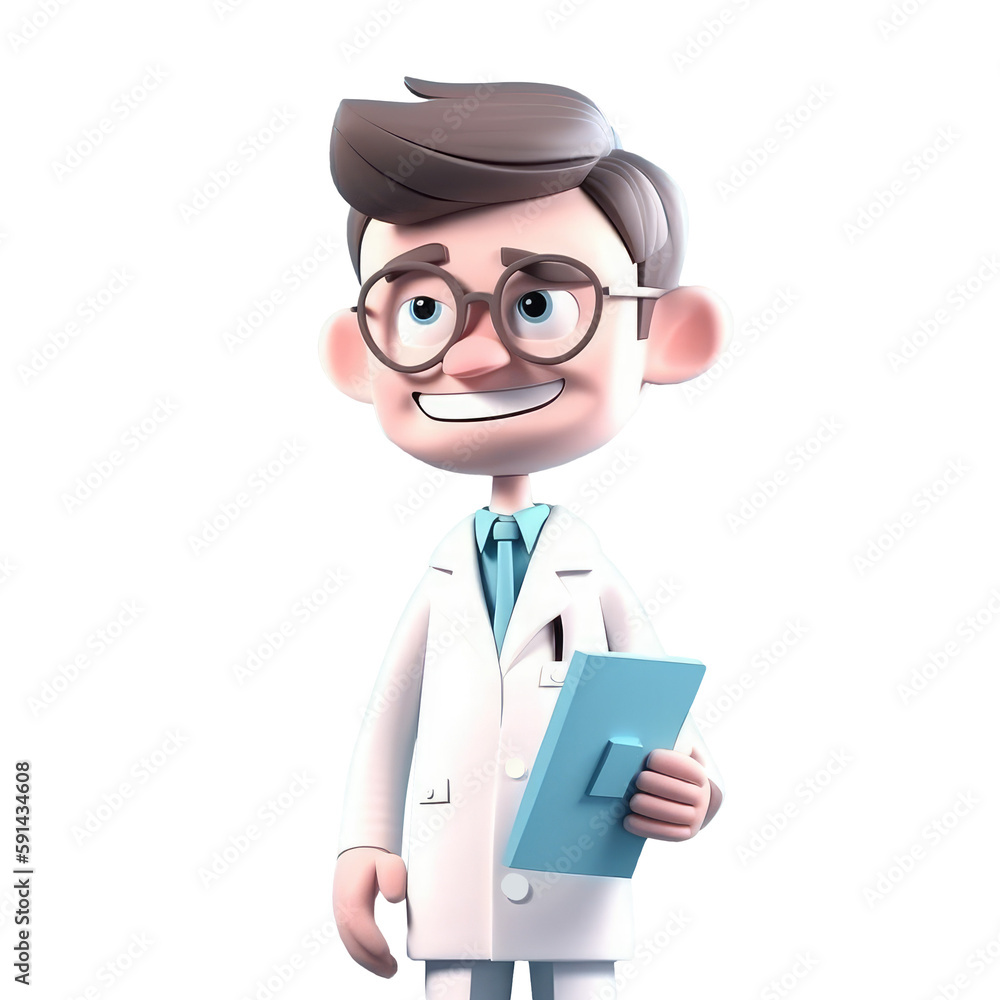Young smiling man avatar doctor folder in hand, medical specialist Medicine concept. Cute 3d icon people character illustration. Cartoon minimal style on isolated transparent background png. Generativ Young smiling man avatar doctor folder in hand, medical specialist Medicine concept. Cute 3d icon people character illustration. Cartoon minimal style on isolated transparent background png. Generativ