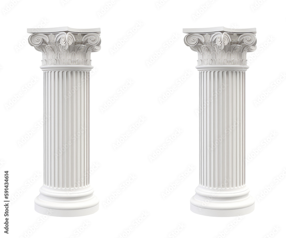 Architectural white column Ionic order isolated on transparent png ...