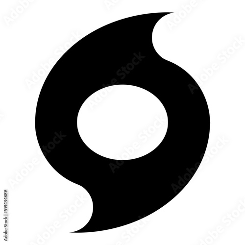 Circle Y2K element black and white abstract