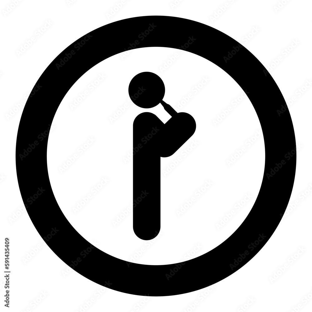 Man drinking alcohol from bottle of beer wine drunk people concept stick use beverage drunkard booze standing icon in circle round black color vector illustration image solid outline style