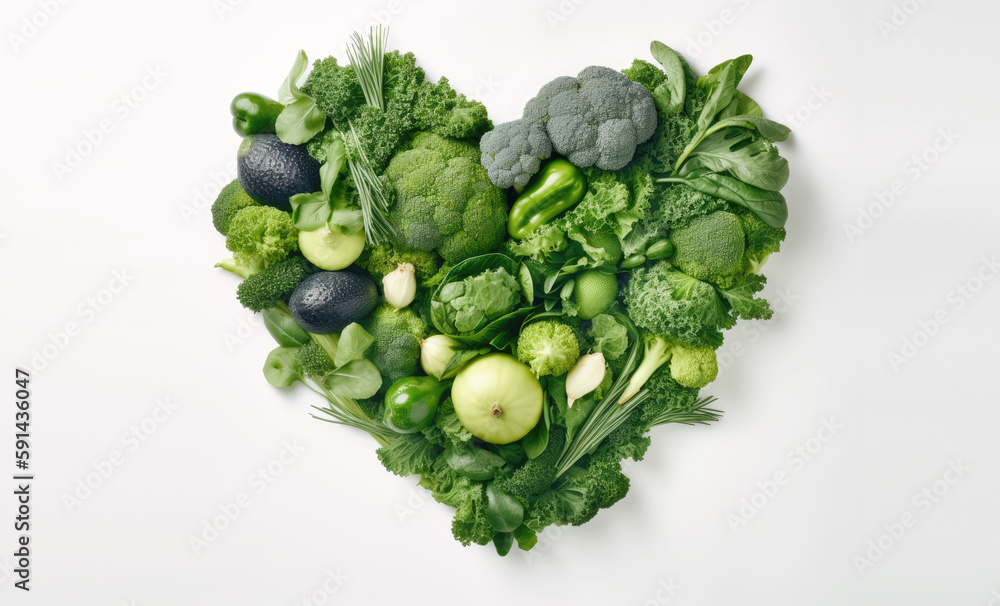 fresh vegetables heart shape , Generative ai fresh vegetables heart shape , Generative ai
