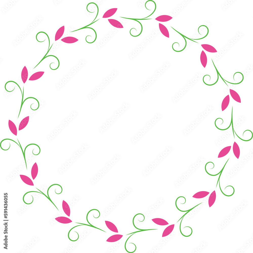 Two petals garland decoration logo