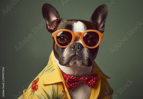 French Bulldog wearing sunglasses - Generative AI  © AI Visual Vault