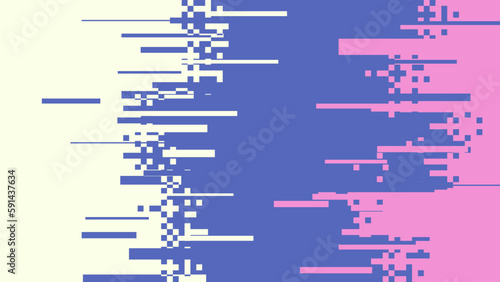 Abstract Glitched Screen Signal Texture, White Blue and Pink