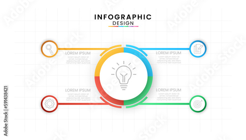 Infographic template for business. Timeline with 5 Steps.