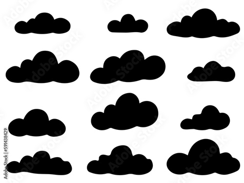 Black Cloud Pack Vector Symbol , weather icons set