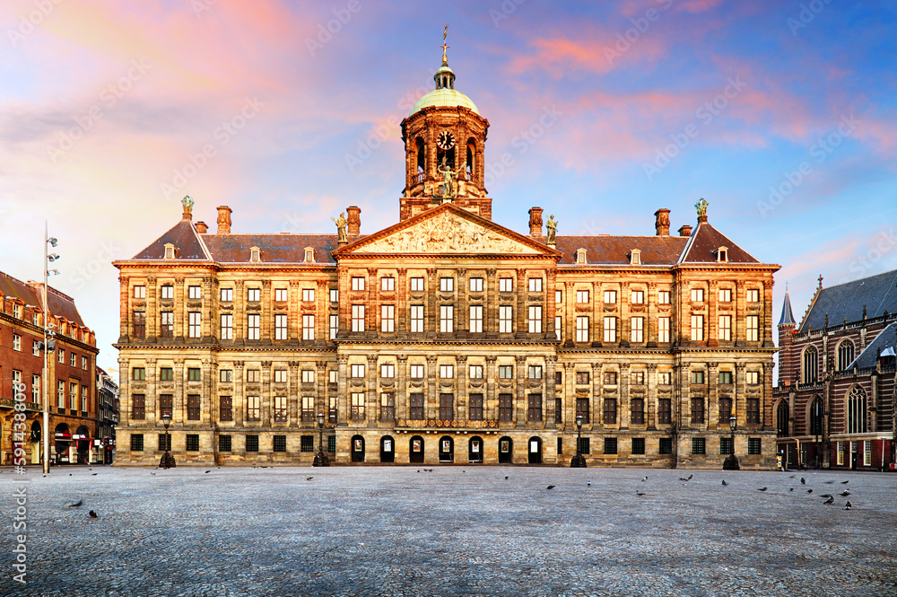 Fototapeta premium Royal Palace in Amsterdam, Netherlands