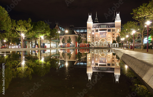 Photography Amsterdam, Netherlands - August 15 2017: The Rijksmuseum Amsterdam museum area with the words I AMSTERDAM in Amsterdam, Netherlands