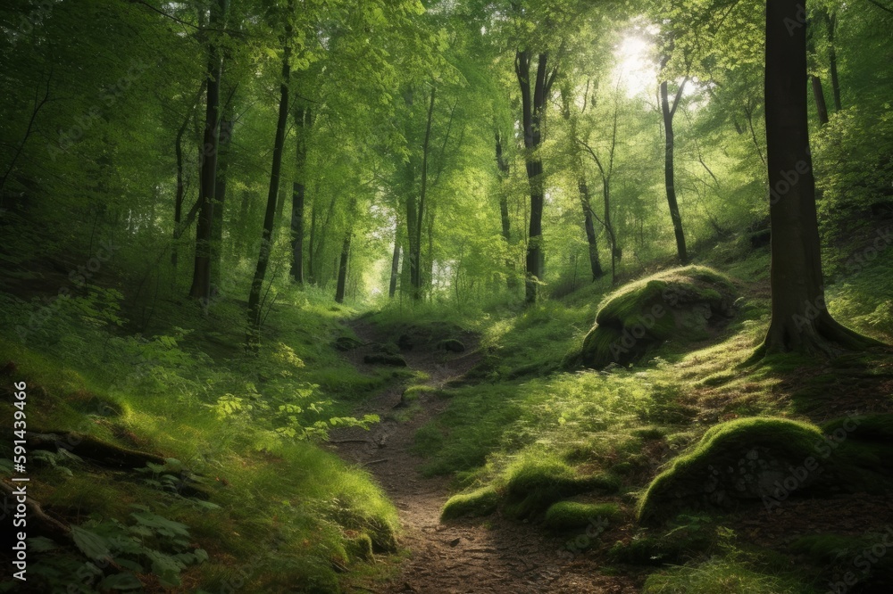 path in the forest made with generative ai