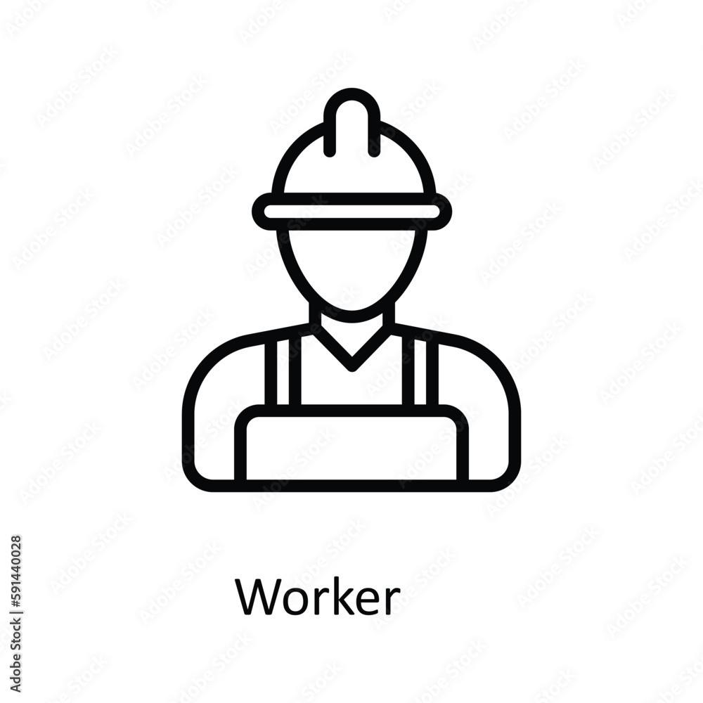 Worker Vector outline Icons. Simple stock illustration stock Worker Vector outline Icons. Simple stock illustration stock