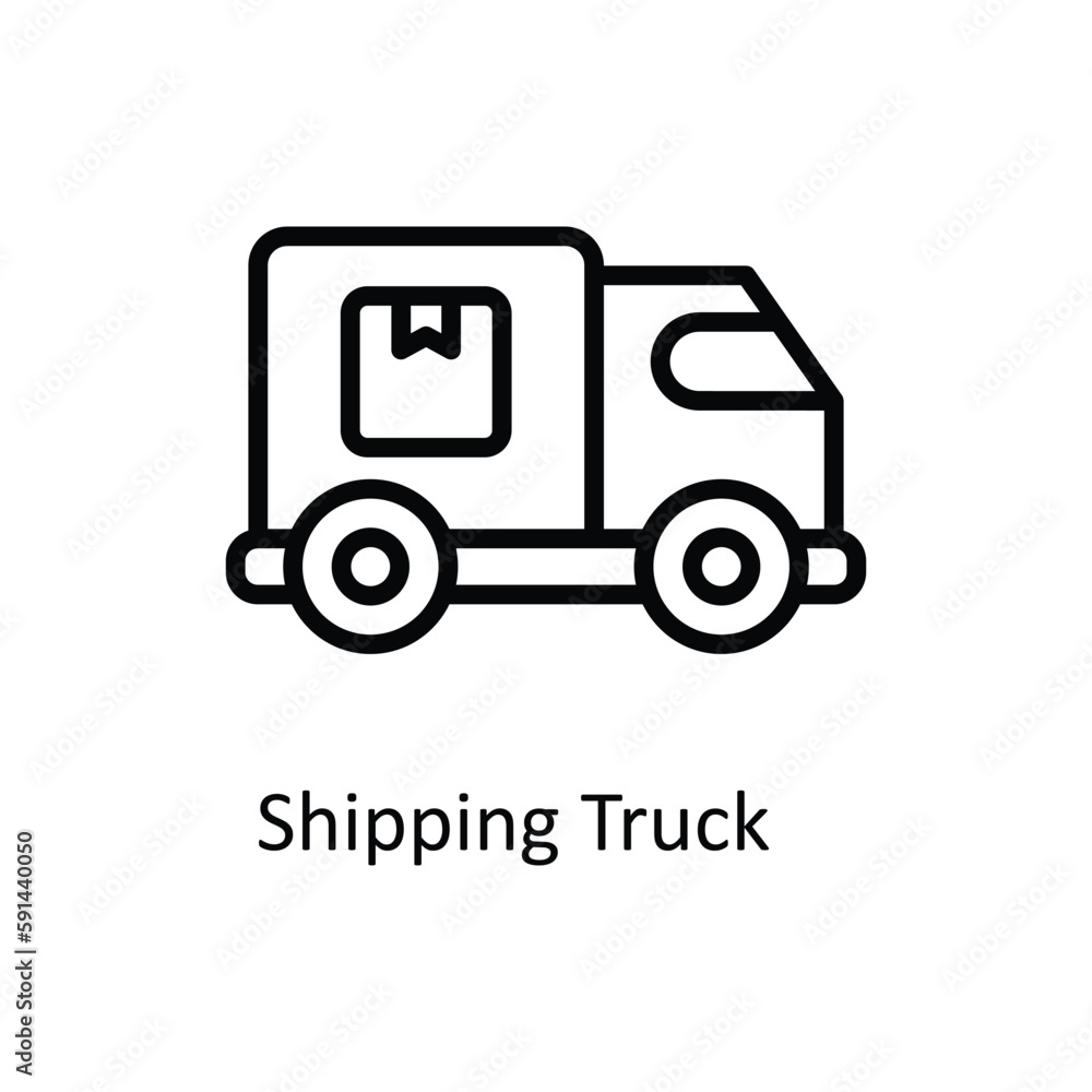 Shipping Truck Vector  outline Icons. Simple stock illustration stock