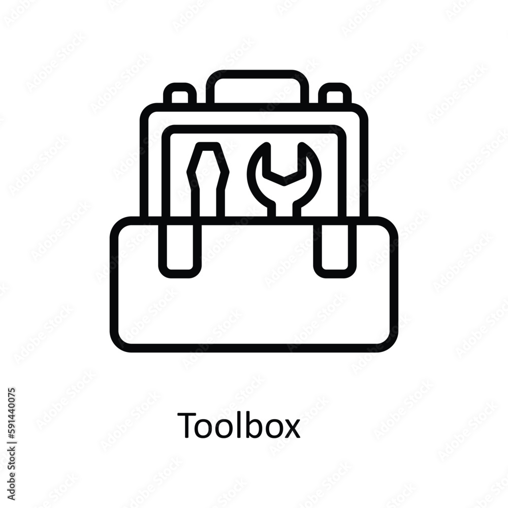 Toolbox Vector outline Icons. Simple stock illustration stock Toolbox Vector outline Icons. Simple stock illustration stock