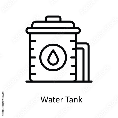 Water Tank Vector  outline Icons. Simple stock illustration stock