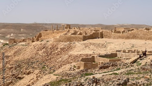Avdat national park, Ancient Nabatean ruins in the Negev Desert, Israel, 4k cinematic photo