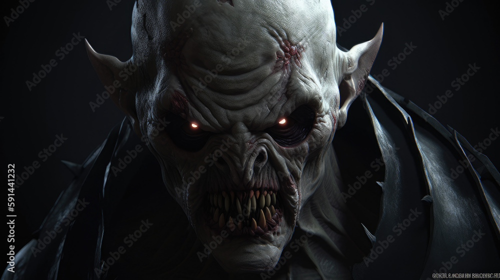 Fototapeta premium horrific vampire monster grim dark fantasy - by generative ai