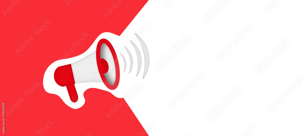 Announcement pattern with megaphone. Announce theme with copy and text space. Web vector illustration. Announcement template. Loudspeaker icon.