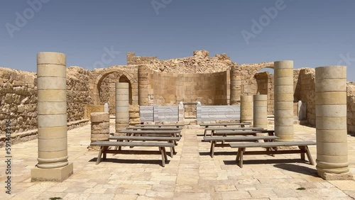 Avdat national park, Ancient Nabatean ruins in the Negev Desert, Israel, 4k cinematic