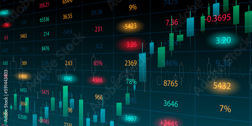 business vector illustration design Stock market charts or Forex trading charts for business and finance ideas.