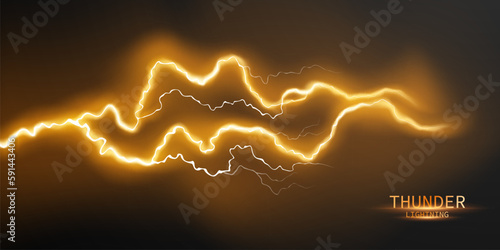 lightning light effect background realistic flash with lightning electric explosion vector illustration